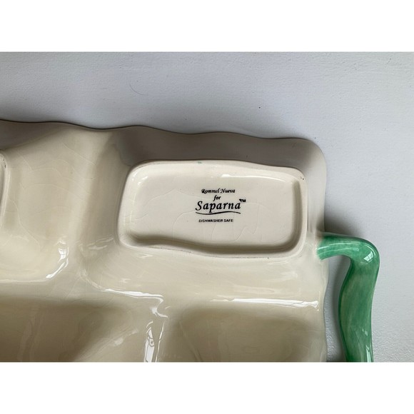 Rommel Nueva for Saparna Divided Side Serving Dish/Vegetable Platter Vintage. - Picture 7 of 9